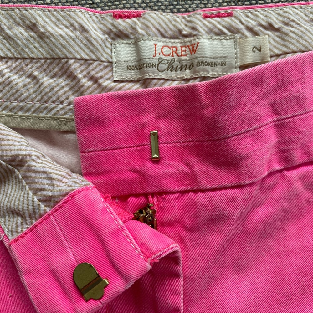 J Crew Hot Pink Chino Shorts Size 2 - Picture 3 of 4
